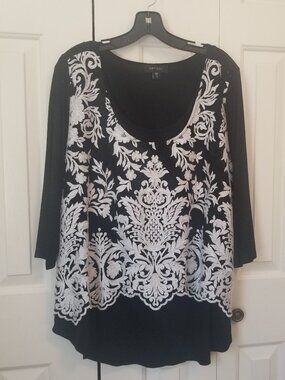 KAREN KANE embroidered top 1X